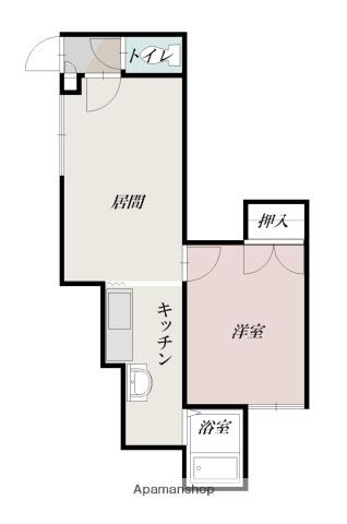 マンションおかひさ(1LDK/1階)の間取り写真