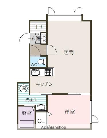 函館本線 近文駅 徒歩36分 2階建 築9年(1LDK/1階)の間取り写真
