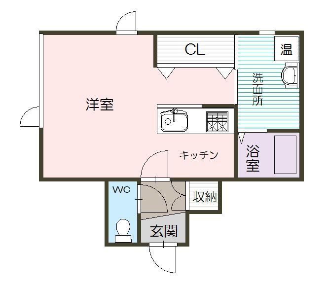 OLIVEⅢ(ワンルーム/1階)の間取り写真