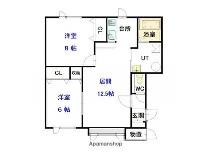 パティオ(2LDK/2階)の間取り写真