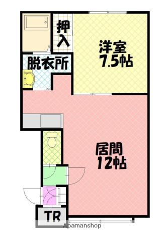 サンライズⅠ B棟(1LDK/1階)の間取り写真