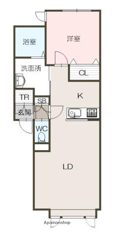 メゾン・ド・ルシャⅠ(1LDK/1階)の間取り写真