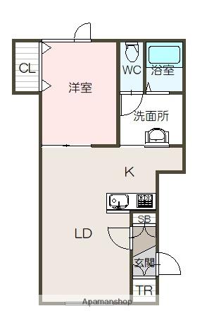 REN Ⅰ(1LDK/2階)の間取り写真