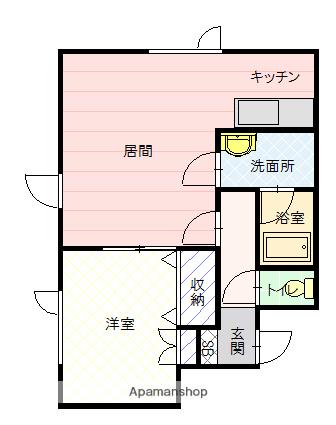 DS亀吉(1LDK/2階)の間取り写真