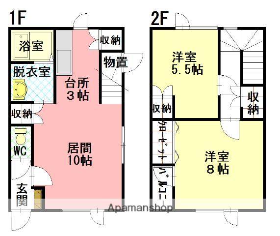 N STAGE1(2LDK/1階)の間取り写真