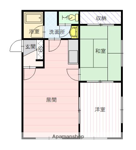 STELLA緑町 A(2LDK/1階)の間取り写真
