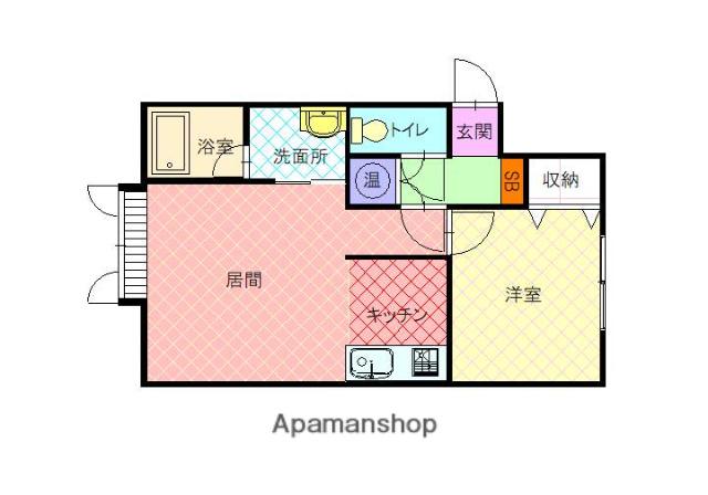 LOVELY(1LDK/2階)の間取り写真