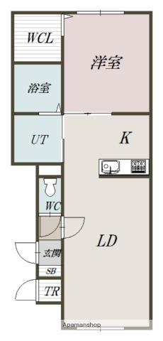 GRACEⅡ(1LDK/1階)の間取り写真