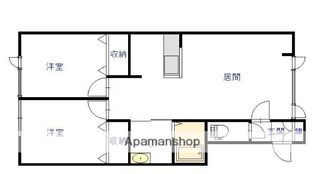 トーワ東7条 A棟(2LDK/1階)の間取り写真