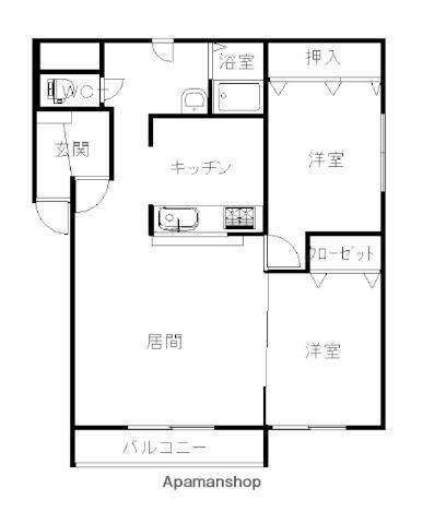エスティパレス南1条(2LDK/3階)の間取り写真