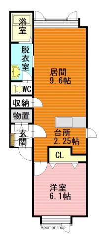 DIAR LIFE・SⅡ(1LDK/2階)の間取り写真