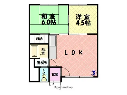 SEIWAマンション(2LDK/2階)の間取り写真