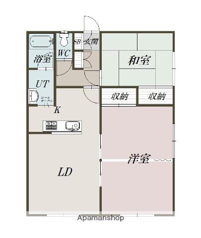 ファミール川端A(2LDK/2階)の間取り写真