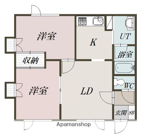 第2マルミヤマンション(2LDK/2階)の間取り写真