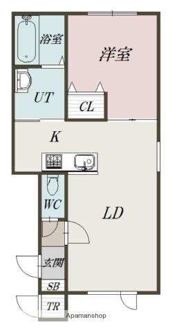 LINO(1LDK/1階)の間取り写真
