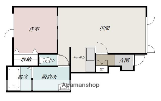 オアシスⅡ(1LDK/1階)の間取り写真