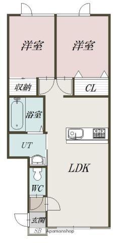 CLAIRE6(2LDK/1階)の間取り写真