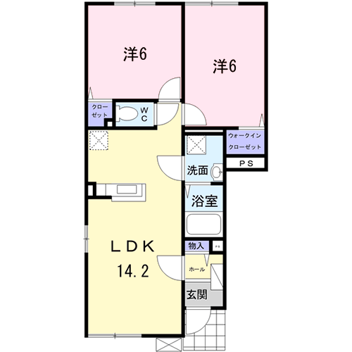 ガッド プレズント(2LDK/1階)の間取り写真