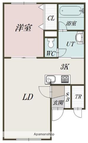  MOKKA(1LDK/1階)の間取り写真