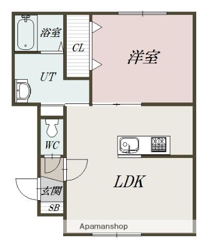 REGINA BERRY A棟(1LDK/1階)の間取り写真