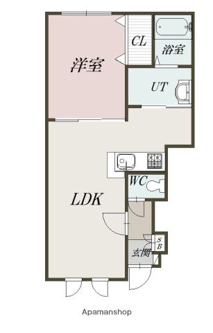 BELLE CHATON I(1LDK/1階)の間取り写真