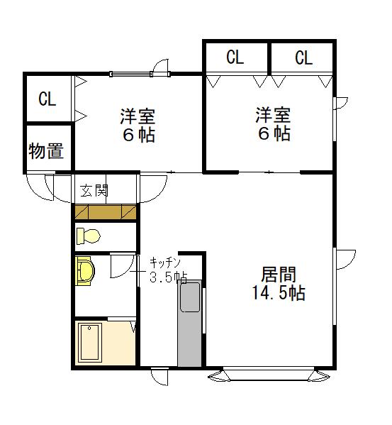 ブリーズ(2LDK/2階)の間取り写真