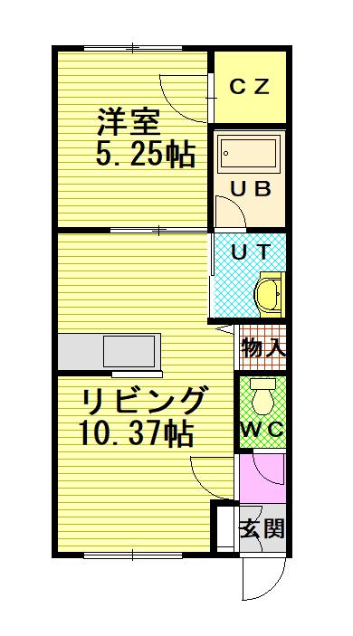 LAG TIME(1LDK/2階)の間取り写真