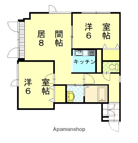 プリンセス神楽岡(2LDK/2階)の間取り写真