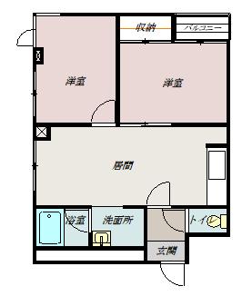 NKクラウンハイツ(2LDK/4階)の間取り写真
