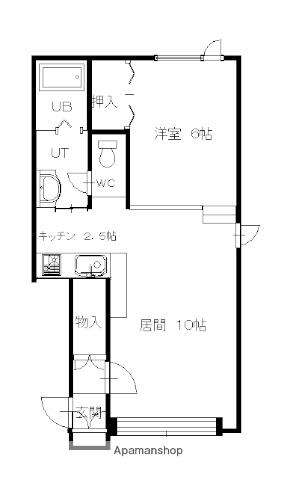 ウォーターリップⅢ(1LDK/1階)の間取り写真