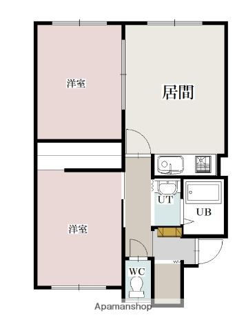 新都ハイツ レジェ(2DK/2階)の間取り写真