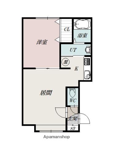 函館本線 旭川駅 徒歩19分 2階建 築6年(1LDK/2階)の間取り写真