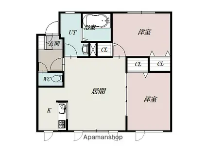  シェノン(2LDK/1階)の間取り写真