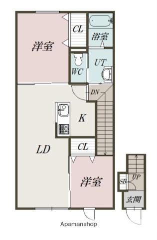STEP.B(2LDK/2階)の間取り写真