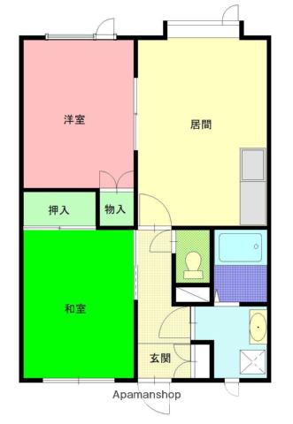 KB58(2DK/2階)の間取り写真