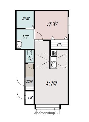 ボックスN KAMUI(1LDK/2階)の間取り写真