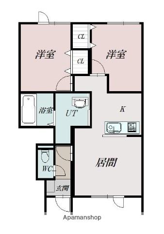 KOMIEⅢ(2LDK/1階)の間取り写真