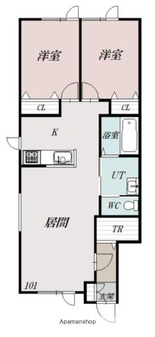 PURE MARINEⅤ(2LDK/1階)の間取り写真