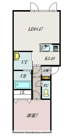 GRAN MAISON KAGURA(1LDK/1階)の間取り写真