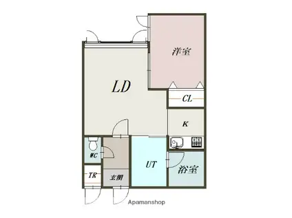 ワイステラ2(1LDK/1階)の間取り写真