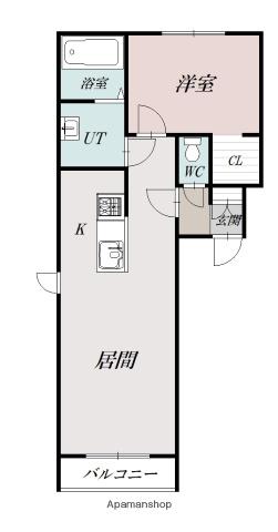 パンプキンⅠ(1LDK/2階)の間取り写真