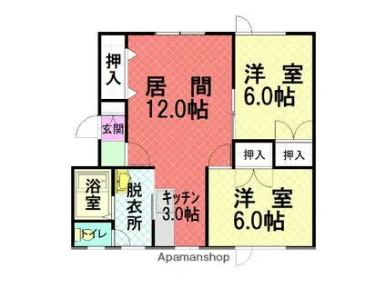 ファクトリー1-20(2LDK/2階)の間取り写真