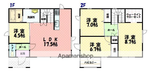 石北本線 新旭川駅 徒歩52分 2階建 築10年(4LDK)の間取り写真
