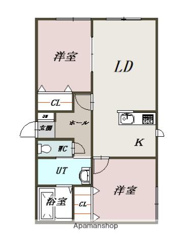 AーSECOND(2LDK/2階)の間取り写真