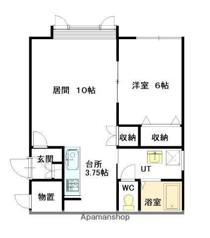 FLORA(1LDK/1階)の間取り写真