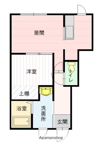 レトアはるにれ(1LDK/1階)の間取り写真