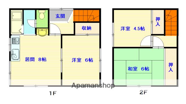函館本線 近文駅 徒歩32分 2階建 築38年(3DK)の間取り写真