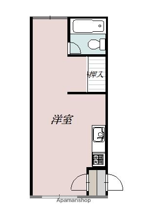 フレンドハイツ千葉(ワンルーム/2階)の間取り写真