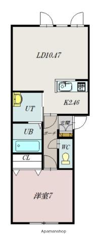 GRAN CLASS KAGURA(1LDK/1階)の間取り写真