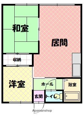 吉田マンションC(2LDK/1階)の間取り写真